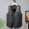 Stylish Men Waistcoat Male Sleeveless Jacket Solid Color Plush Lining Buttons Vest Coldproof