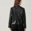 Women's Faux Leather Jacket Slim Moto Biker Jacket Outerwear Long Sleeve Zipper Short Jacket Fashion Streetwear