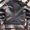 Vintage Slim Fit Mens Genuine Leather Punk Jacket Turndown Collar High Quality Horsehide Streetwear Moto Biker Short Coat Male
