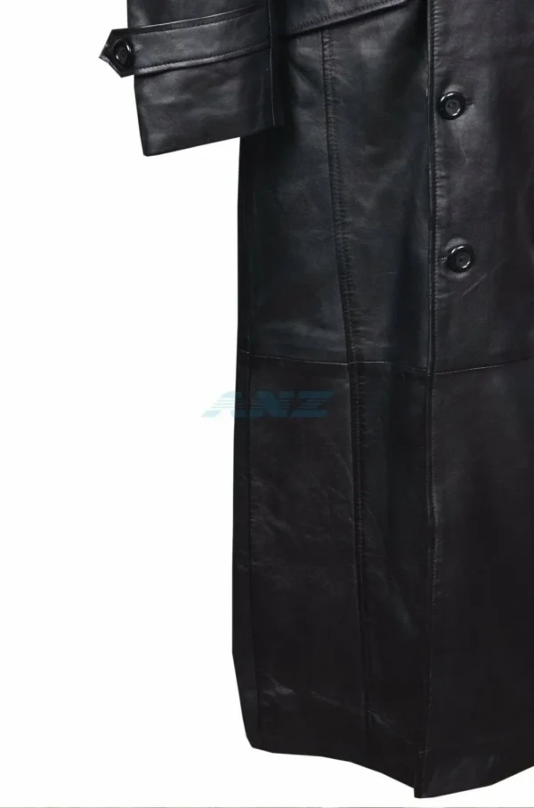 German classic black large size leather jacket men's leather coat