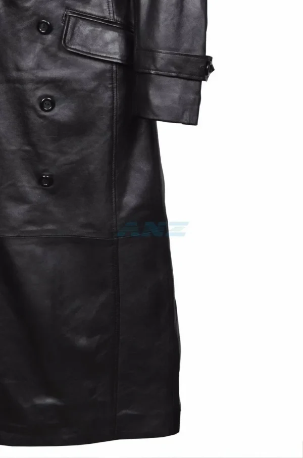 German classic black large size leather jacket men's leather coat