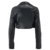 WPNAKS Women Crop Leather Jacket Spring Autumn Clothes Solid Color Casual Long Sleeve Button Down Jacket Outwear Streetwear