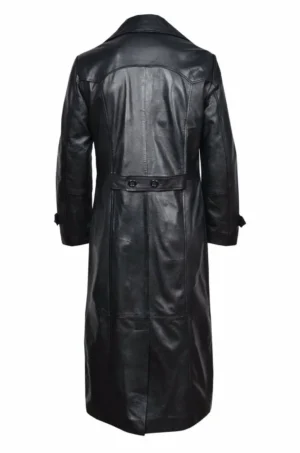 German classic black large size leather jacket men's leather coat