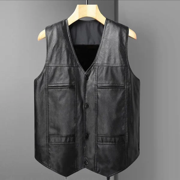 Stylish Men Waistcoat Male Sleeveless Jacket Solid Color Plush Lining Buttons Vest Coldproof