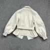 Leather Jacket Women 2023 Spring Suit Collar One Button Slim Waist Design Pocket Short Coat Female Thin Chaqueta Cuero Mujer
